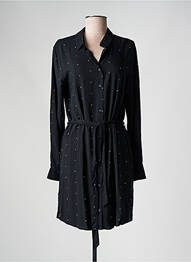 Robe courte manches longues manches longues noir ICHI femme