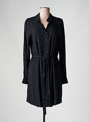 Robe courte manches longues manches longues noir ICHI femme