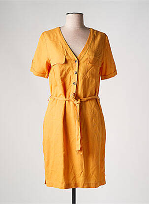Robe courte manches courtes manches courtes orange C'EST BEAU LA VIE femme