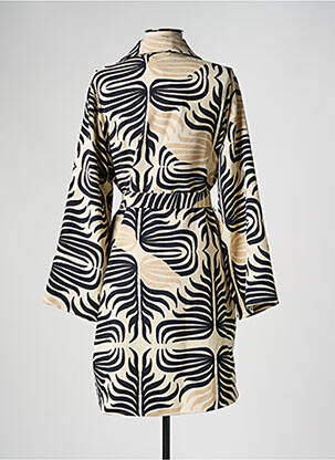 Robe courte manches 3/4 manches 3/4 beige YAYA femme