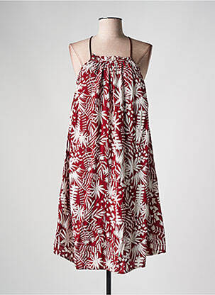 Robe mi-longue doublure fines bretelles rouge FREEMAN T.PORTER femme