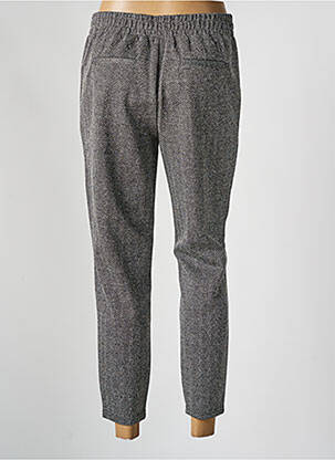 Pantalon chino taille à pinces taille haute gris ICHI femme