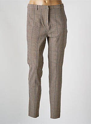 Pantalon chino fermeture zippée sous rabat avec crochet taille normale beige FRANSA femme