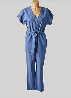 Combi-pantalon poches manches courtes bleu YAYA femme