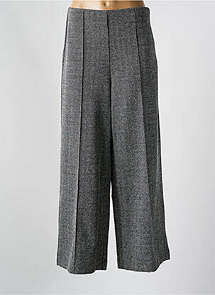 Pantalon large fermeture zip latéral taille haute gris ICHI femme