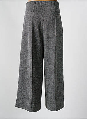 Pantalon large fermeture zip latéral taille haute gris ICHI femme