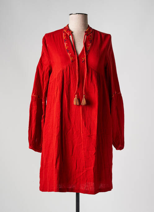 Robe courte manches longues manches longues orange RUE MAZARINE femme