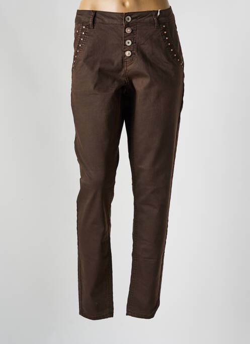 Jeans coupe slim marron CREAM pour femme