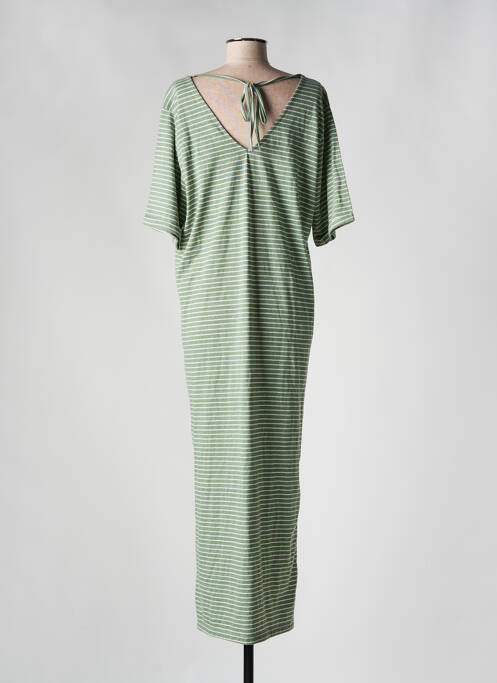 Robe longue vert ICHI pour femme