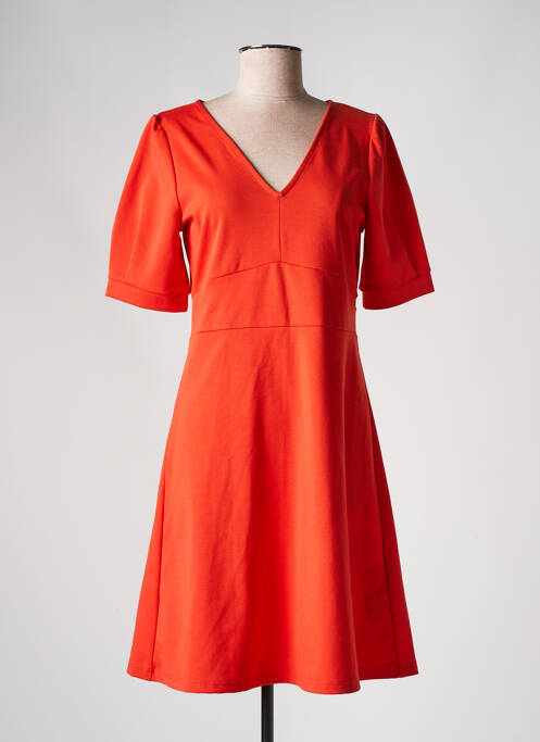 Robe mi-longue orange ICHI pour femme