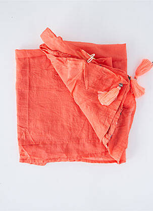 Paréo tissage popeline orange LARA-ETHNICS femme