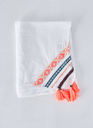 Paréo tissage popeline blanc LARA-ETHNICS femme