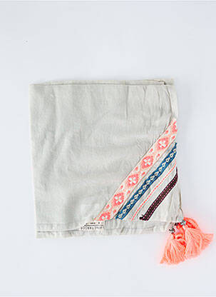 Paréo tissage popeline gris LARA-ETHNICS femme