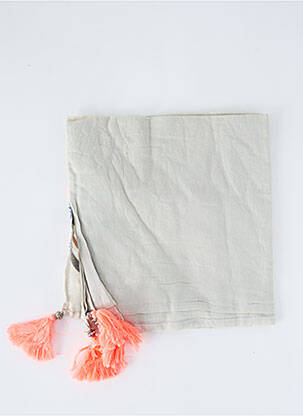 Paréo tissage popeline gris LARA-ETHNICS femme