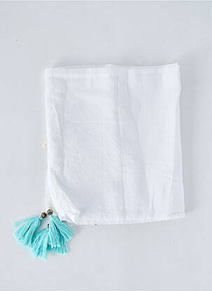 Paréo tissage popeline blanc LARA-ETHNICS femme