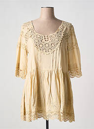 Robe de plage manches 3/4 beige PINK P femme