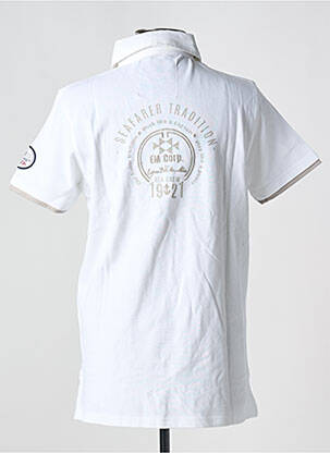 Polo tissage jersey manches courtes blanc ESPRIT DE LA MER homme