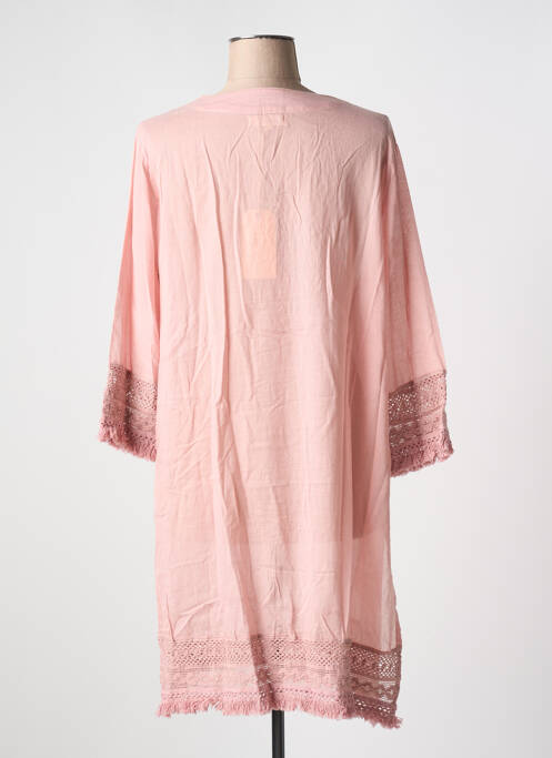 Robe de plage manches 3/4 rose LARA-ETHNICS femme