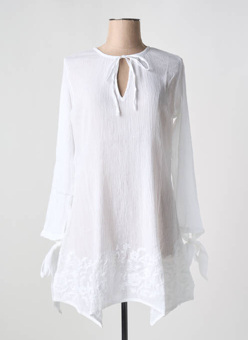 Robe de plage blanc LARA-ETHNICS pour femme
