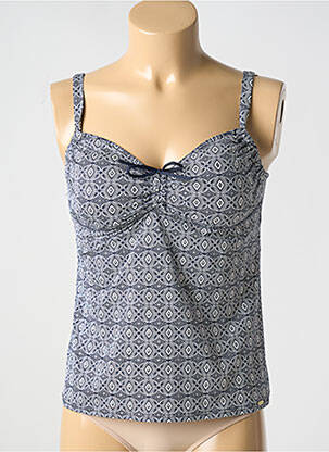 Top de bain imprimé fantaisie bleu GRAIN DE SABLE femme