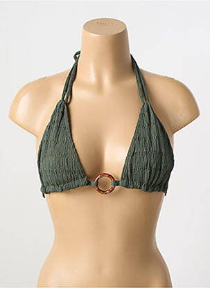 Haut de maillot de bain fermeture liens à nouer haut triangles vert BANANA MOON femme