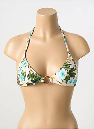 Haut de maillot de bain fermeture liens à nouer haut triangles beige BANANA MOON femme