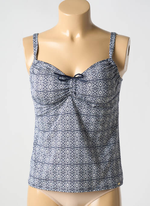 Top de bain imprimé fantaisie bleu GRAIN DE SABLE femme