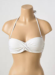 Haut de maillot de bain blanc GRAIN DE SABLE pour femme seconde vue