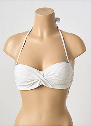 Haut de maillot de bain blanc GRAIN DE SABLE pour femme