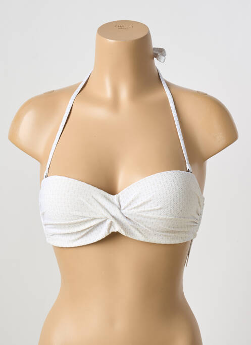 Haut de maillot de bain blanc GRAIN DE SABLE pour femme