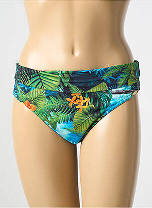 Bas de maillot de bain imprimé fantaisie culotte vert GRAIN DE SABLE femme