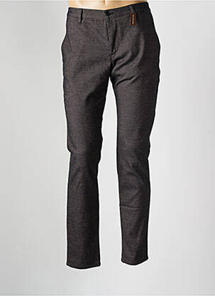 Pantalon chino tissage chiné taille normale noir ALBERTO homme