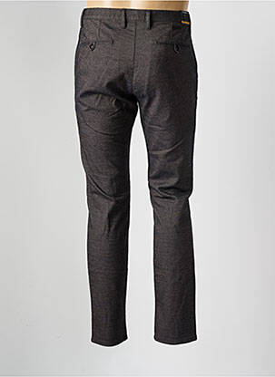 Pantalon chino tissage chiné taille normale noir ALBERTO homme