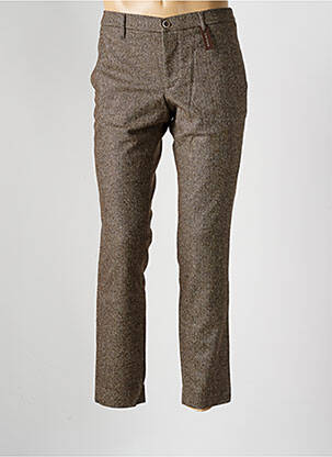 Pantalon chino tissage chiné taille normale marron ALBERTO homme