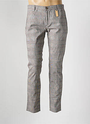 Pantalon chino imprimé imprimé prince de galle taille normale marron ALBERTO homme