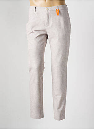 Pantalon chino tissage chiné taille basse beige ALBERTO homme