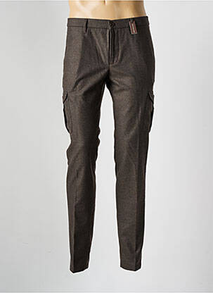 Pantalon chino tissage chiné taille basse marron ALBERTO homme
