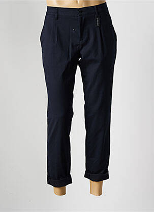 Pantalon 7/8 tissage popeline taille normale bleu ALBERTO homme