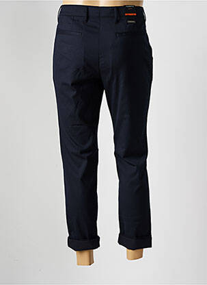 Pantalon 7/8 tissage popeline taille normale bleu ALBERTO homme