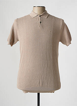 Pull col polo manches courtes marron BROWN JURY homme