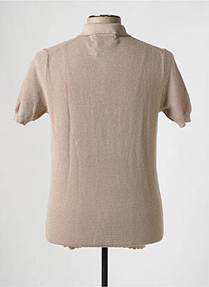 Pull col polo manches courtes marron BROWN JURY homme