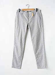 Pantalon chino tissage popeline taille normale gris ALBERTO homme