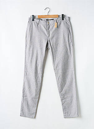 Pantalon chino tissage popeline taille normale gris ALBERTO homme