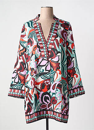 Robe courte manches longues manches longues rouge MARJOLAINE femme