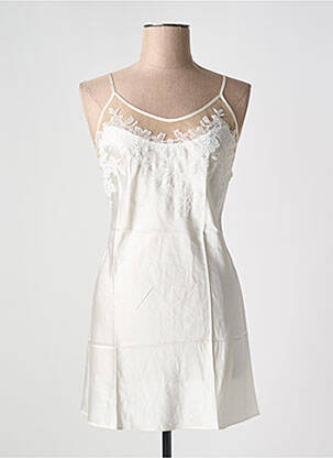 Nuisette/combinette col rond blanc MARJOLAINE femme