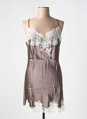 Nuisette/combinette effet matière satinée gris MARJOLAINE femme