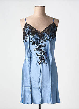 Nuisette/combinette effet matière satinée bleu MARJOLAINE femme
