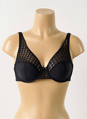 Soutien-gorge effet matière satinée haut soutien-gorge emboitant noir LOU femme