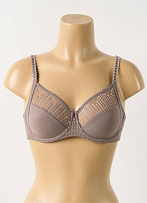 Soutien-gorge effet matière satinée haut soutien-gorge emboitant marron CHANTELLE femme
