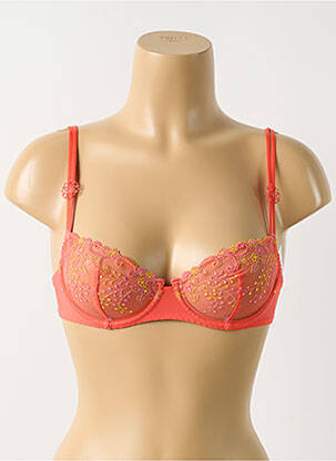 Soutien-gorge effet matière satinée haut soutien-gorge balconnet orange SIMONE PERELE femme